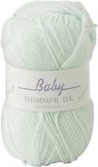 James C Brett Baby Shimmer Knitting Yarn Soft Double Knit 100 G Mint Green BS1