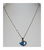 White Goldtone Chain Necklace with Blue and Clear Faux Crystals W00296