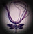 Purple & Silvertone Dragonfly Ribbon Necklace