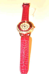 Gorgeous Pink Watch with Pink Faux Leather Bank