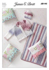 James C Brett Baby Marble DK Cardigan Blanket and Hat Patterns JB140