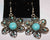 Faux Turquoise and Crystal Floral Pierced Earrings