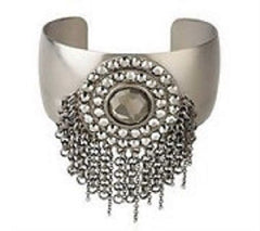 Multi-Chain Fringe Cuff Bracelet Small Gunmetal  J261760