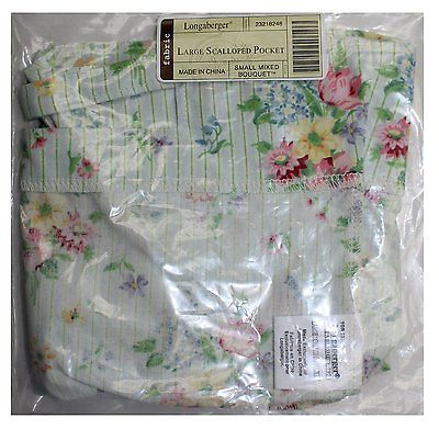 Longaberger Fabric Large Scalloped Pocket Liner Small Mixed Bouquet