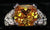 Faux Citrine Lg Stone with Clear Accent Stones Silvertone Ring Size 9 W00323