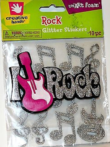 Fibre Craft Creative Hands Smart Foam ROCK Glitter Stickers 10 Piece